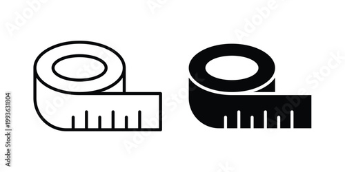 Measuring tape icon concept. Thin line symbol. Solid icons
