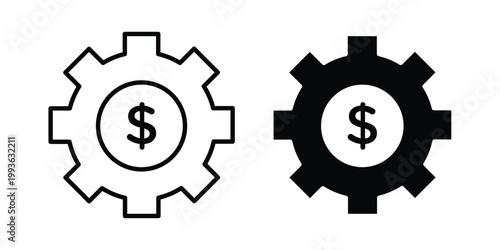 Money processes icon concept. Thin line symbol. Solid icons