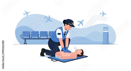 Airport Staff Performs CPR on Unconscious Passenger in Waiting Area