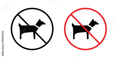 No dogs allowed sign concept. Thin line symbol. Solid icons