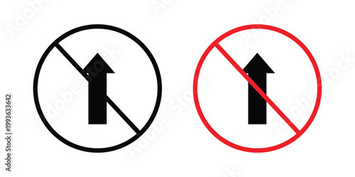 No entry sign concept. Thin line symbol. Solid icons
