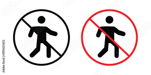 No entry sign concept. Thin line symbol. Solid icons