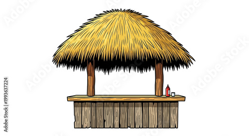 Tiki bar with thatched roof