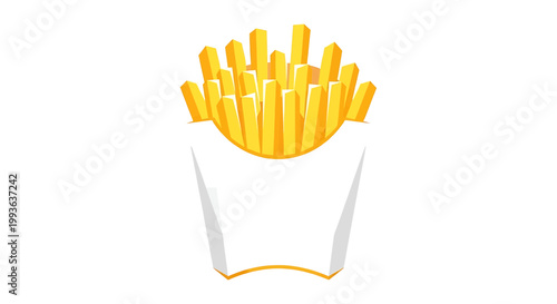 French fries in a white paper box