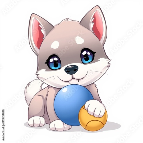 Little husky dog illustration