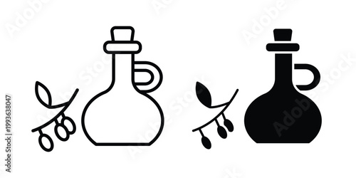 Olive oil icon concept. Thin line symbol. Solid icons