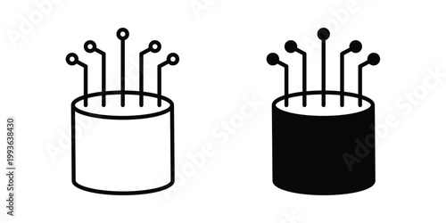 optic fiber cable icon concept. Thin line symbol. Solid icons