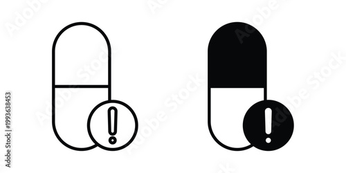 Overdose icon concept. Thin line symbol. Solid icons