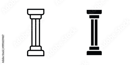 Pillar icon concept. Thin line symbol. Solid icons