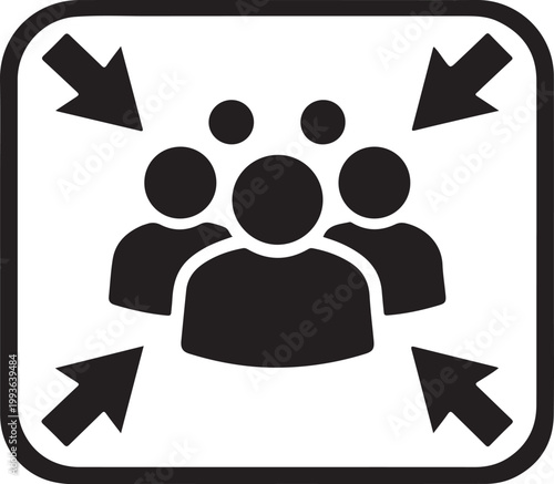 Meeting point icon vector for location marker gathering place navigation symbol and public information concept simple minimal outline on white background