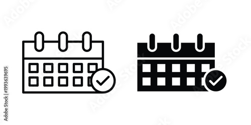 planner icon concept. Thin line symbol. Solid icons
