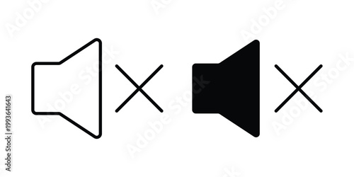 Silent icon concept. Thin line symbol. Solid icons