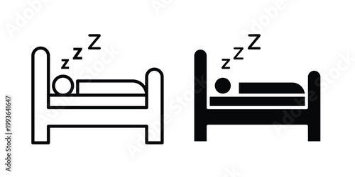 Sleeping icon concept. Thin line symbol. Solid icons