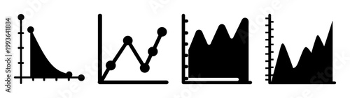 statistical data trends analysis flat design vector illustration