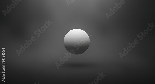 Floating Sphere in a Dark, Moody, and Mysterious Environment.