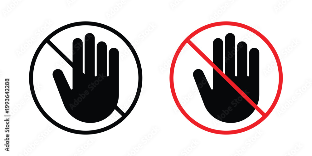 Obraz premium Stop sign concept. Thin line symbol. Solid icons