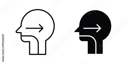 Swallowing reflex icon concept. Thin line symbol. Solid icons
