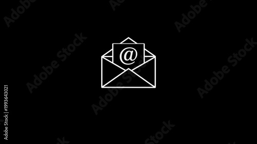 Modern email message icon with smooth notification animation