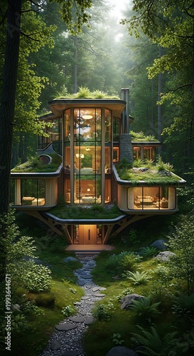 Luxurious Forest House - A Modern Architectural Marvel in Natures Embrace.