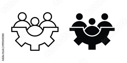 Workforce icon concept. Thin line symbol. Solid icons