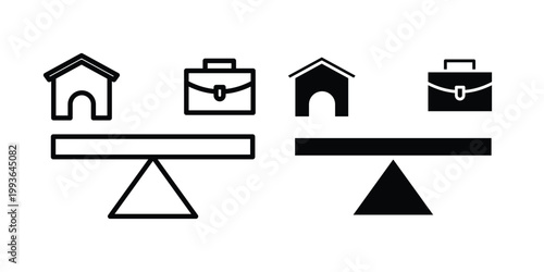 work life balance icon concept. Thin line symbol. Solid icons