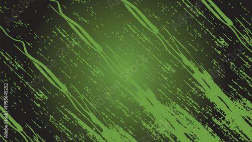 An abstract green grunge background featuring a futuristic digital matrix pattern with light tech lines and a textured vector design for science or business wallpaper