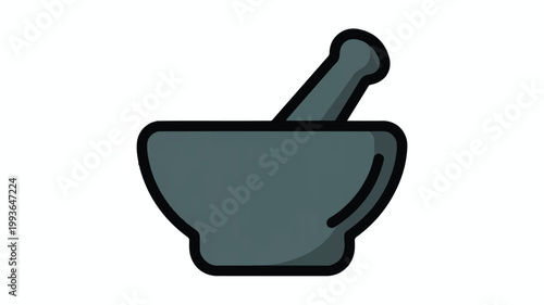 Mortar and pestle kitchen tool for grinding and mixing