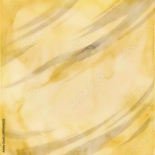 Abstract Yellow and Grey Watercolor Texture Background - Hand Painted Artistic Wash on Paper