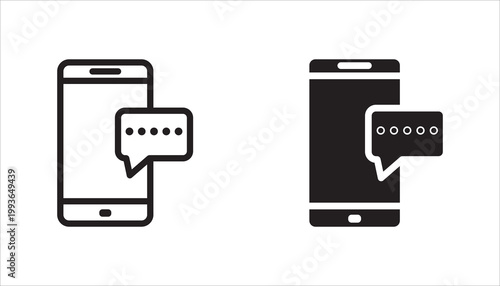 Smartphone text message icon. OTP sms password icon vector. Animated notification icon. Smartphone message icon vector illustration.