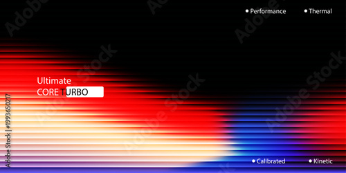 Abstract Industrial Tech Background with Horizontal Cooling Fins and High Performance Thermal Gradient