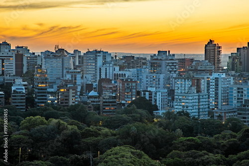 Moinhos de Vento neighborhood at sunset and first night lights