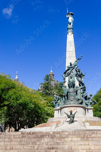 Historic bronze sculptures at Matriz Square in Porto Alegre, Brazil
