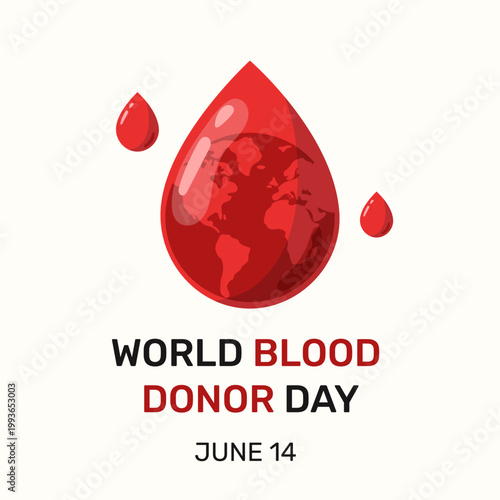 World blood donor day. Blood drop vector illustration 