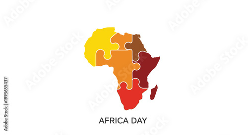 Africa continent jigsaw puzzle pieces.
