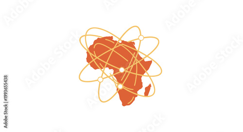 Africa continent map globe network.