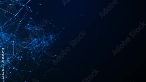 Abstract data protection background with polygon grids, dots, and connecting lines for cybersecurity theme.