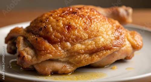 Roasted chicken on a plate ready.