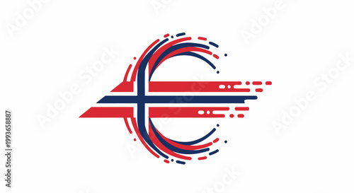 Norway flag symbol logo design.