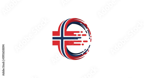 Norwegian Flag Emblem Symbol Design.