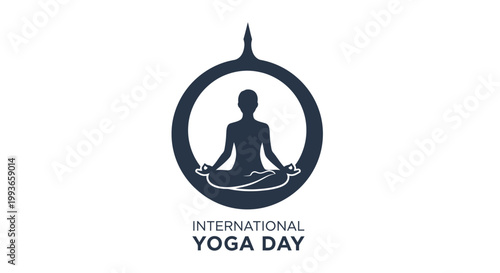 International Yoga Day Meditation Logo Design.
