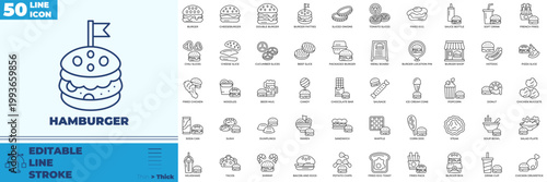 Hamburger Line Editable Icons set