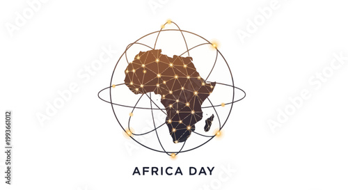 Africa Day Globe Icon Design.