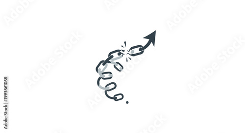 Black arrow with swirling tail design.