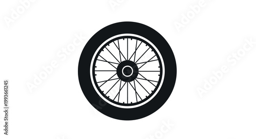 Close-up of bicycle wheel tire.