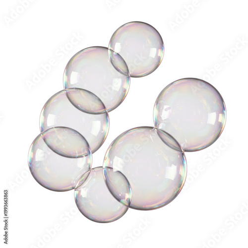 Abstract blue bubbles floating in a clean vector background with glossy round shapes and light decorative elements