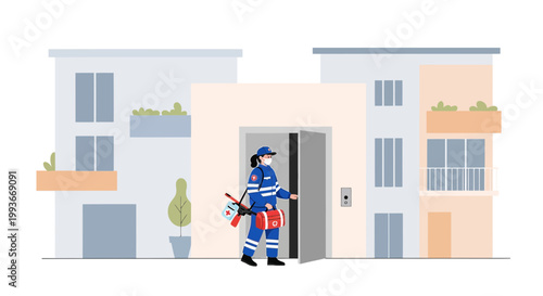 Paramedic Arrives at Apartment Building to Assist Resident with Medical Needs