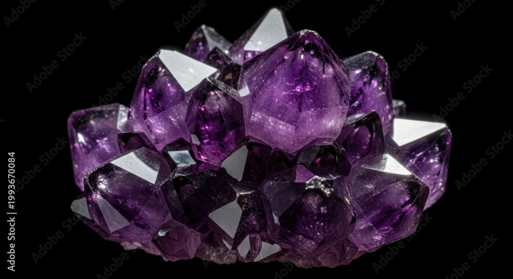 Fototapeta premium Amethyst crystal cluster gemstone mineral.