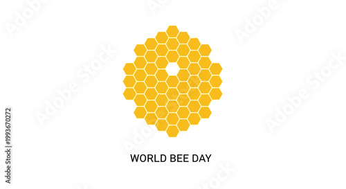 World Bee Day Honeycomb Icon Symbol.