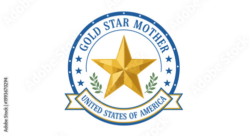Memoriam Day ceremony with Gold Star Mother emblem on a solemn day of remembrance in United States of America