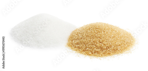 Tableau sur toile Different types of sugar isolated on white